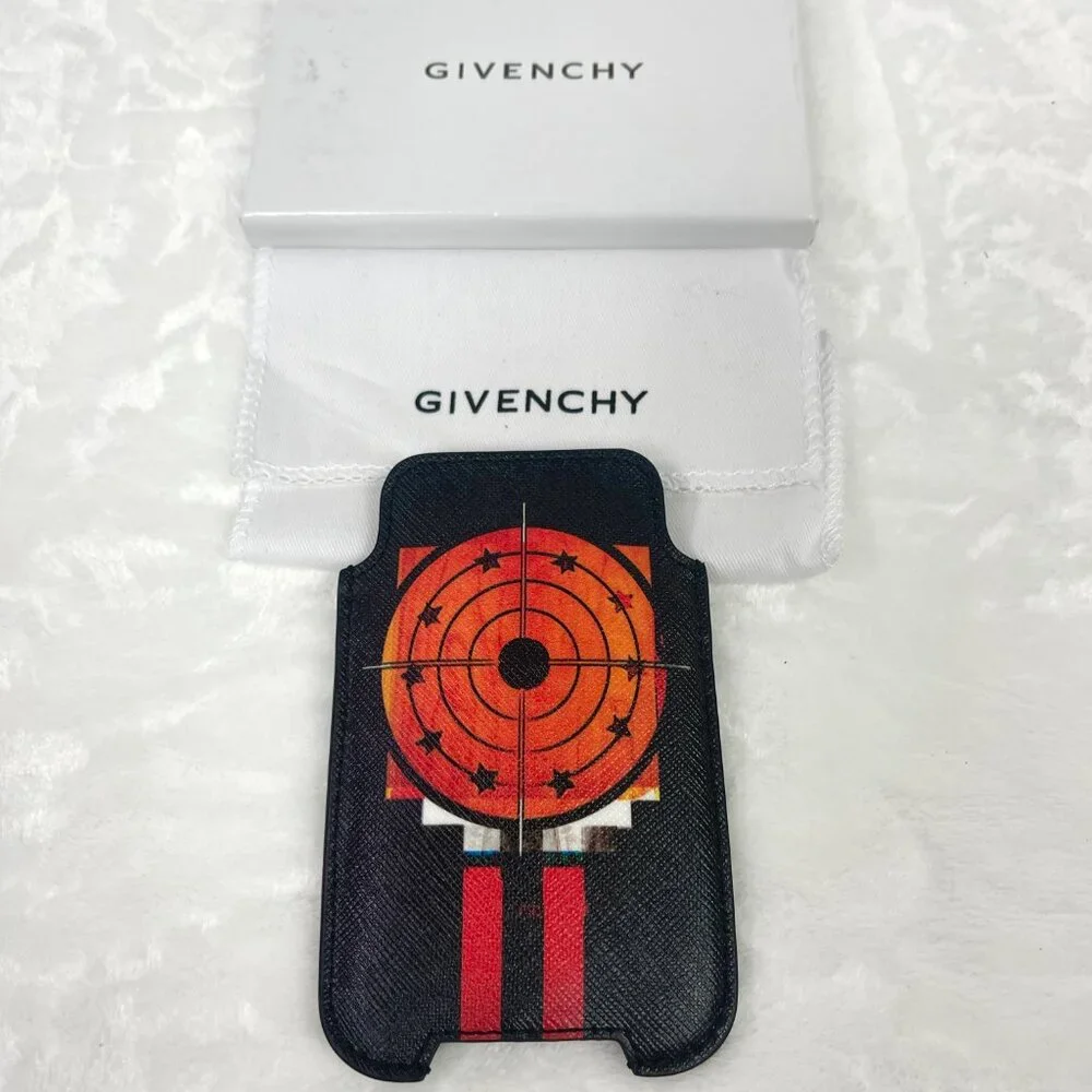 NIB Auc Givenchy Printed Bullseye Coated Canvas Phone Case